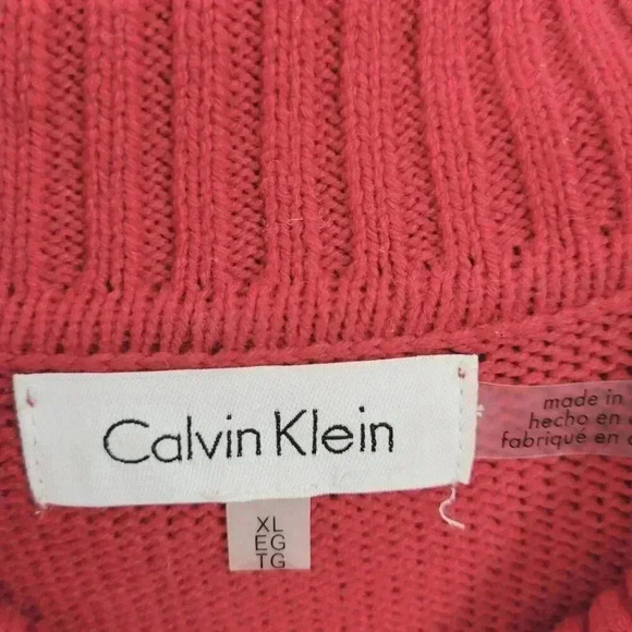 Calvin Klein Womens Red & Black Cowl Neck Knit Sweater XL - Picture 3 of 6